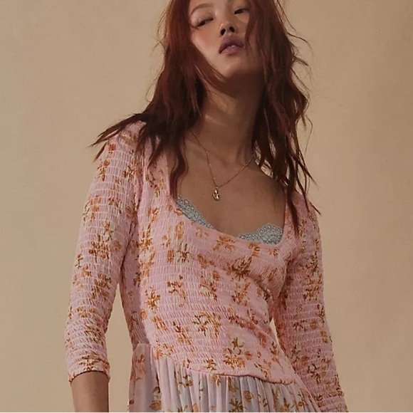 Free People It's Fate Midi Dress in Powder Pink Size Small NWT New - Picture 8 of 16